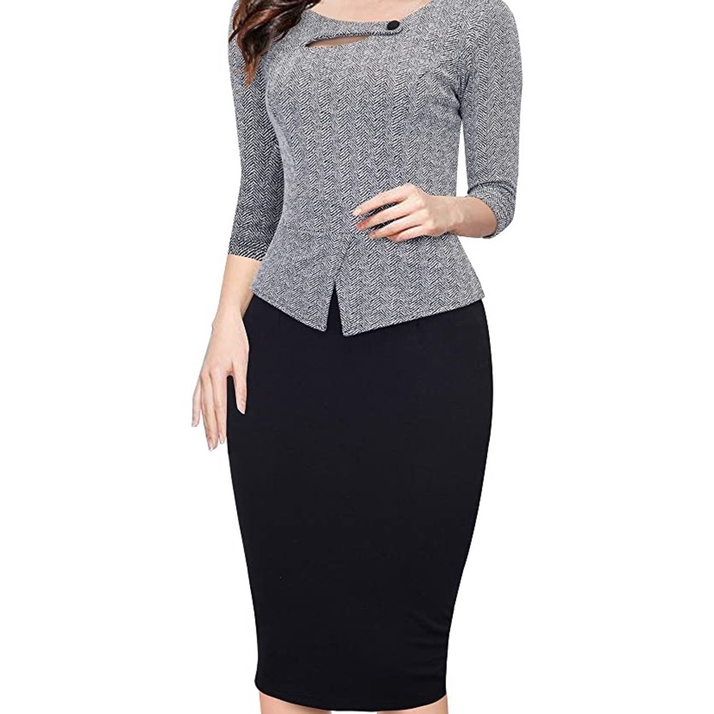 Homeyee grey and black dress